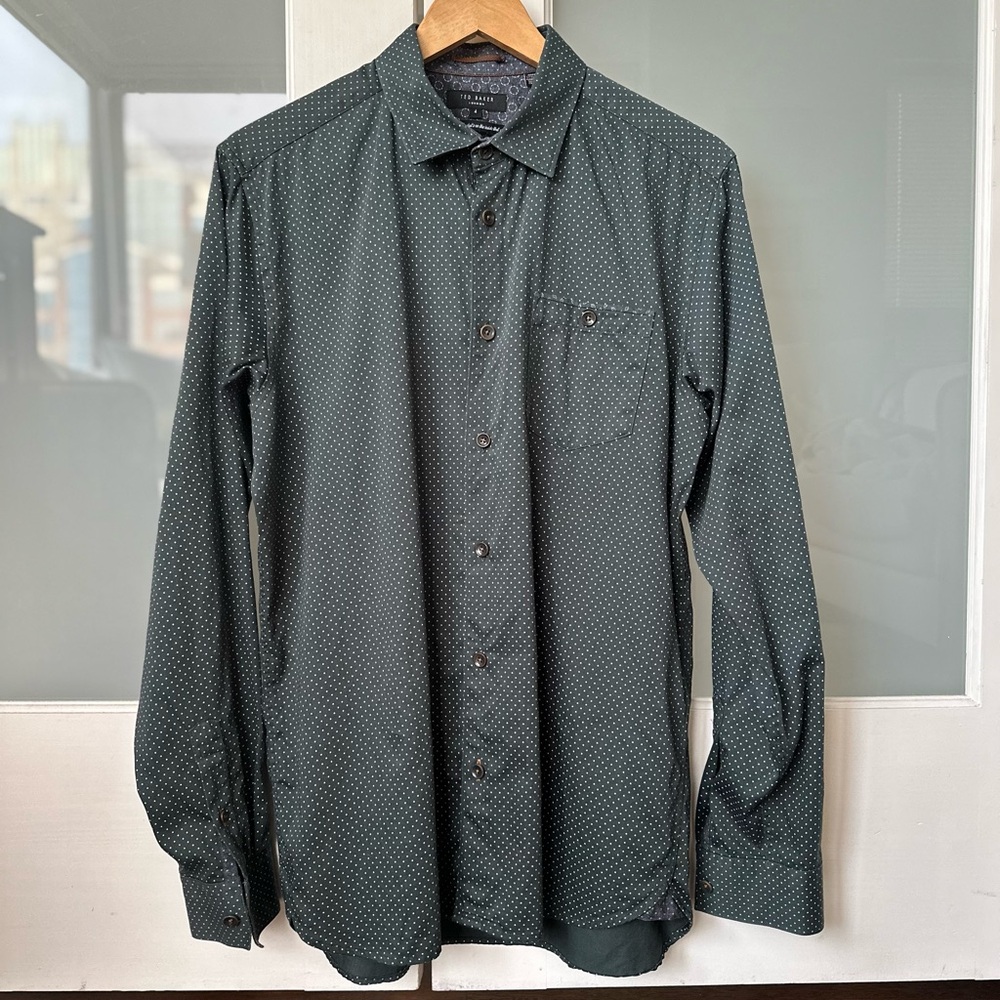Ted Baker Green Button-Up Shirt